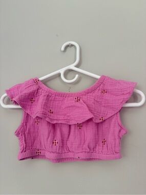 Pink Chicken Pink Ruffle Crop Top